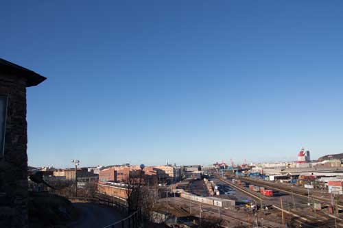 Vy mot centrala Göteborg från Skansen Lejonet. Foto: Per Hallén 2014.