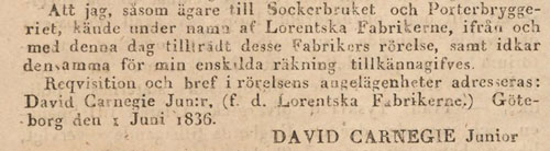 Ur: Aftonbladet den 20 juni 1836.